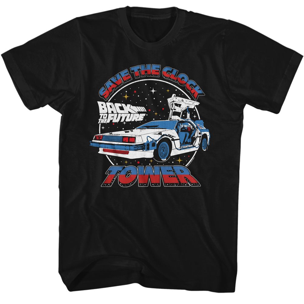 Back To The Future - BTTF Clock Tower Split Color Boyfriend Tee