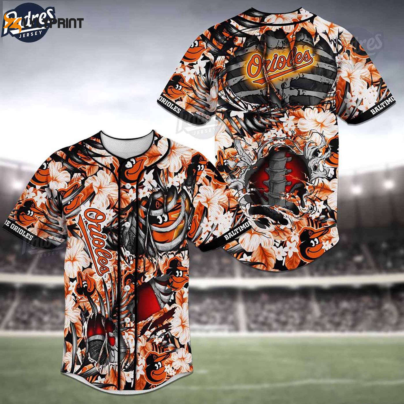 Show Your Team Spirit with Baltimore Orioles Skeleton MLB Baseball Jersey Shirt - Gift for Men Women - lylyprint.com
