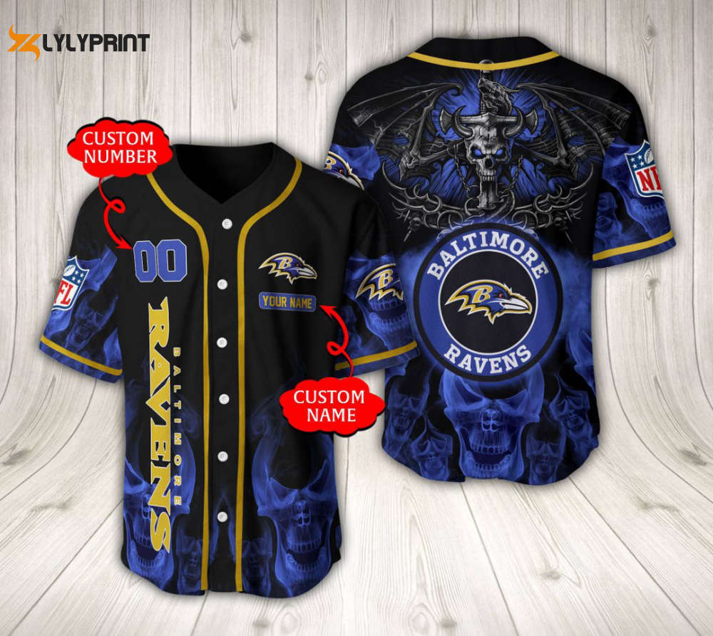 Baltimore Ravens Baseball Jersey Custom Name And Number Fan Gifts - lylyprint.com