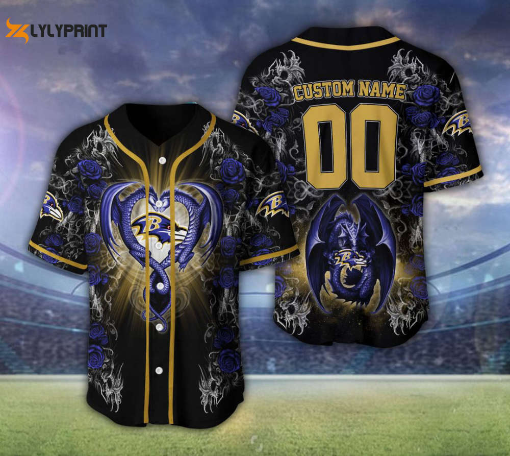 Baltimore Ravens Personalized Baseball Jersey Fan Gifts - lylyprint.com