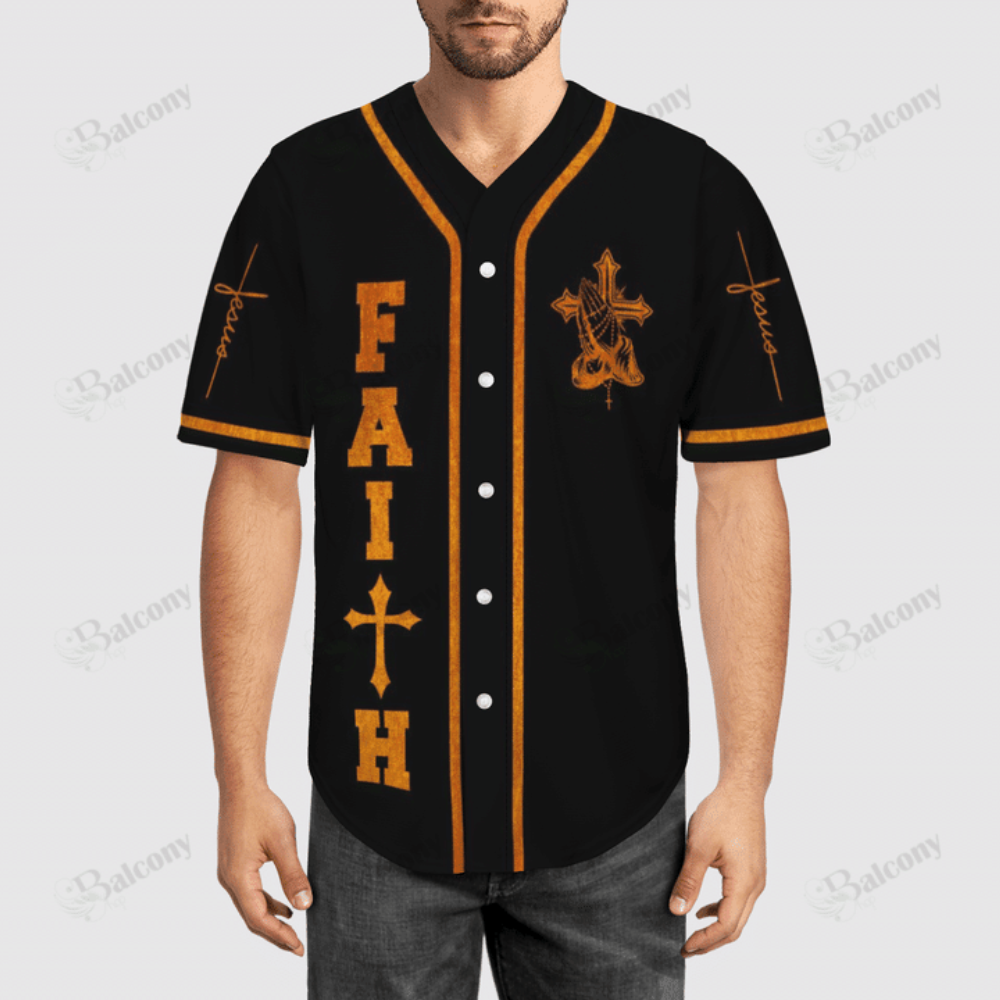 Walk by Faith: Baseball Tee Jersey - Play with Confidence - Aopprinter