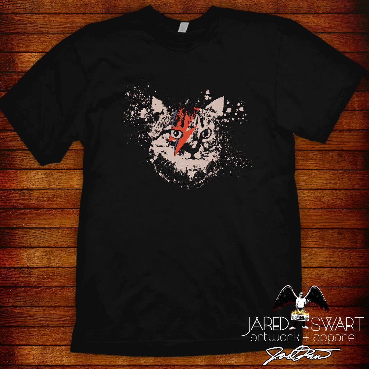 Cat World parody T-shirt David Bowie