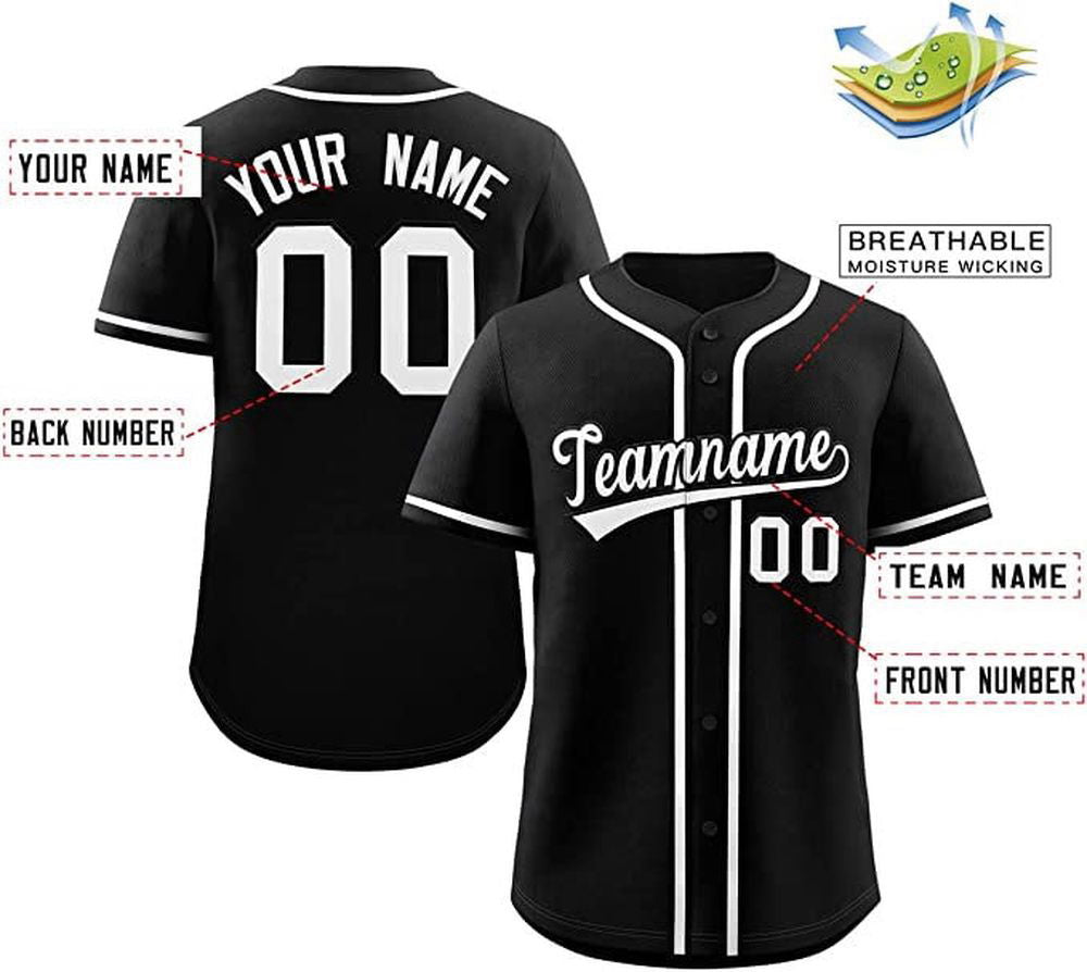 Black Sport Baseball Jerseys Personnalisé - lylyprint.com