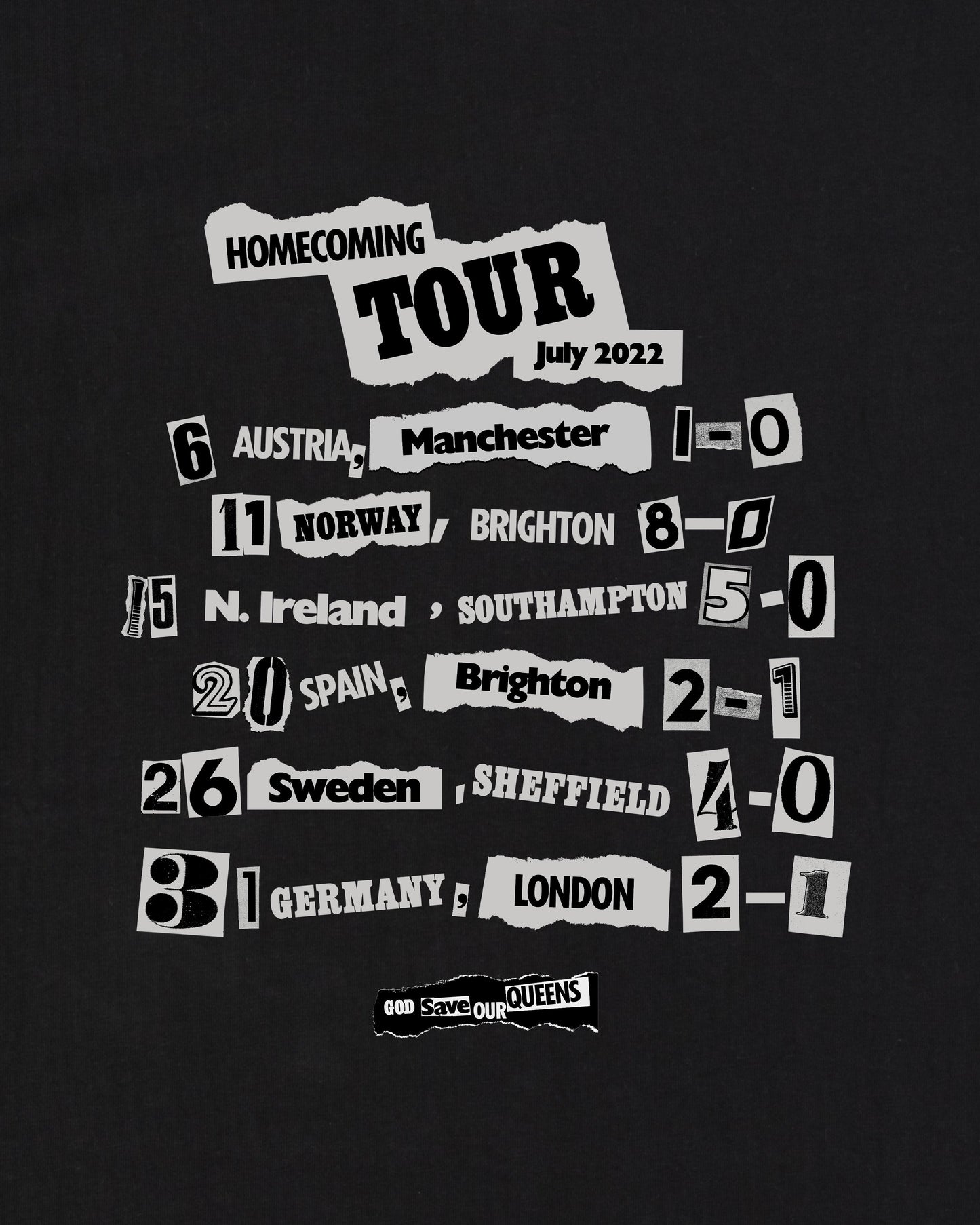 God Save Our Queens Black Tee