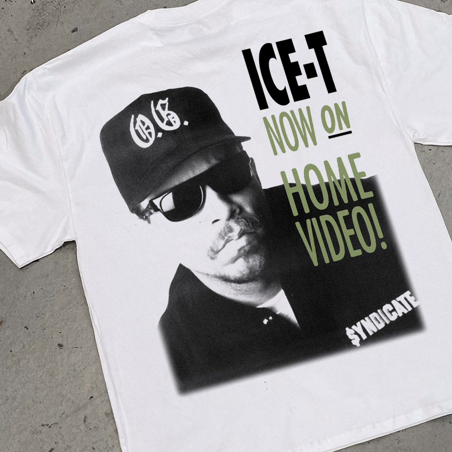 ICE-T 'NOW ON HOME VIDEO' 1991 HEAVY WHITE T-SHIRT