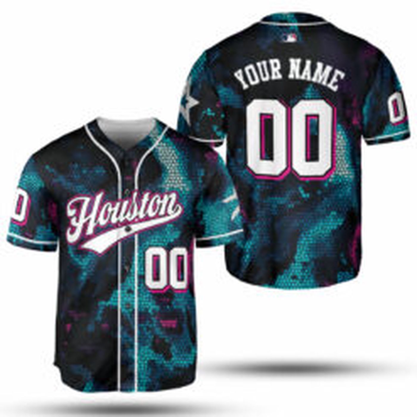 Stylish Blue Pink Gradient MLB Baseball Jersey - Team MLB Collection - Gift for Men Women - lylyprint.com