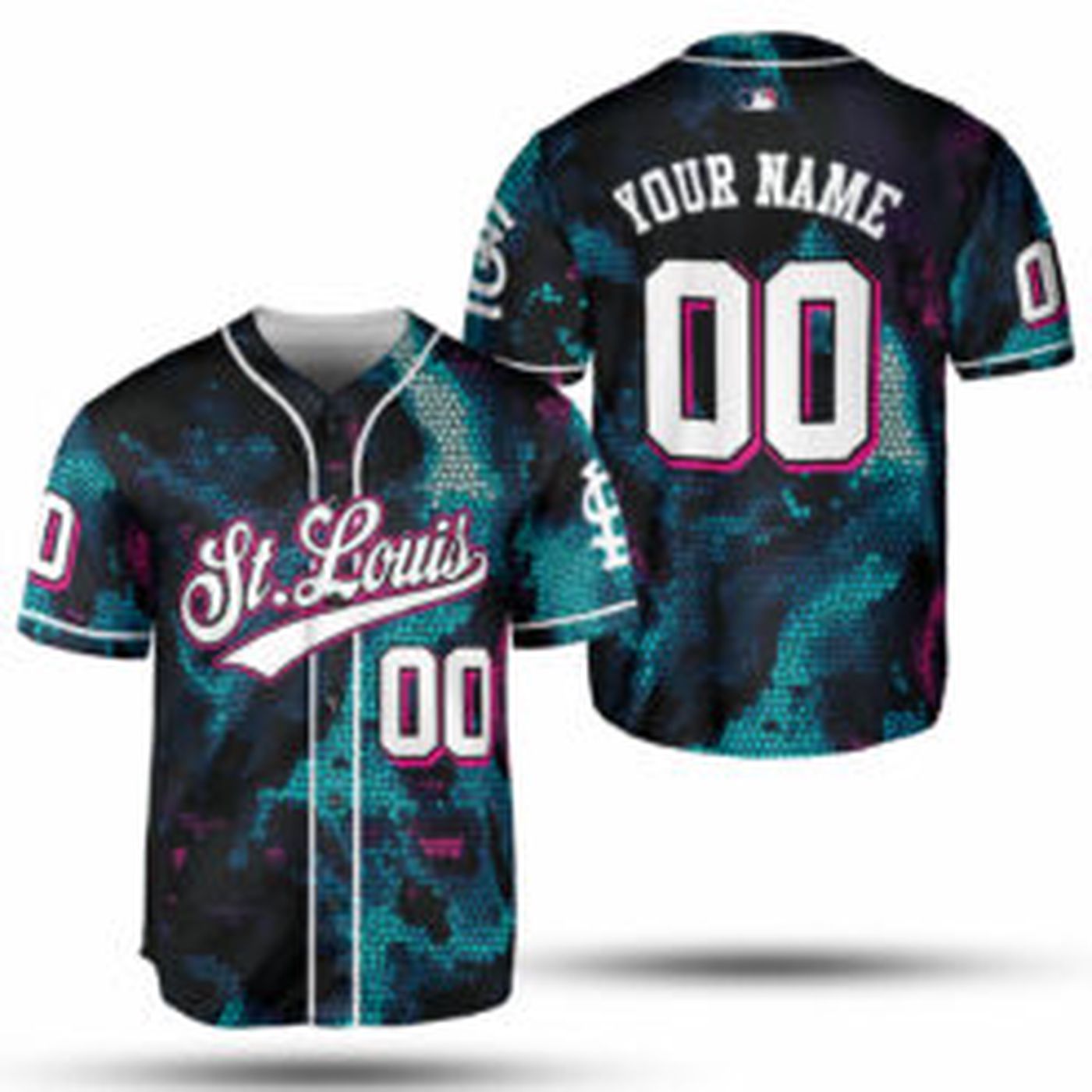 Stylish Blue Pink Gradient MLB Baseball Jersey - Team MLB Collection - Gift for Men Women - lylyprint.com