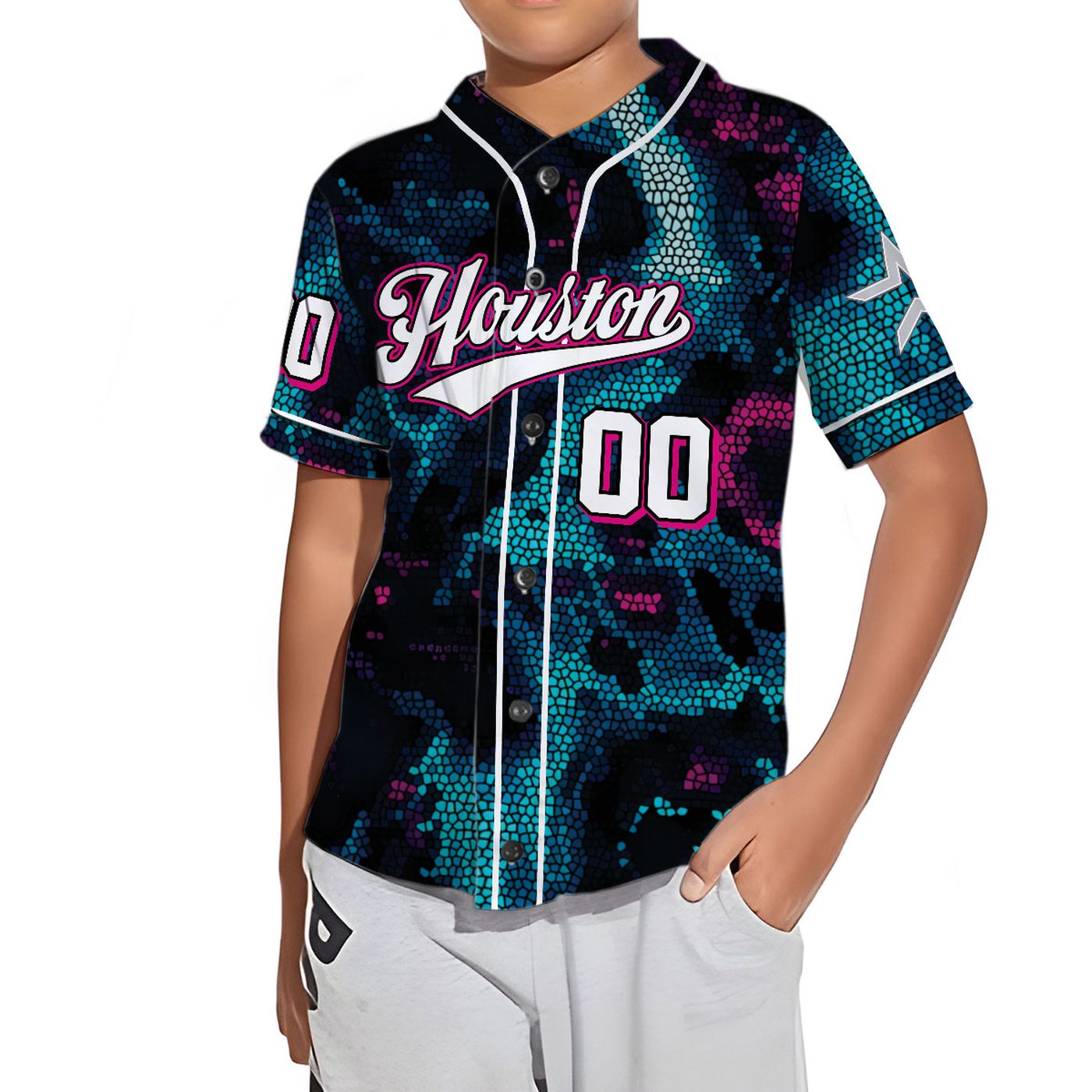 Stylish Blue Pink Gradient MLB Baseball Jersey - Team MLB Collection - Gift for Men Women - lylyprint.com