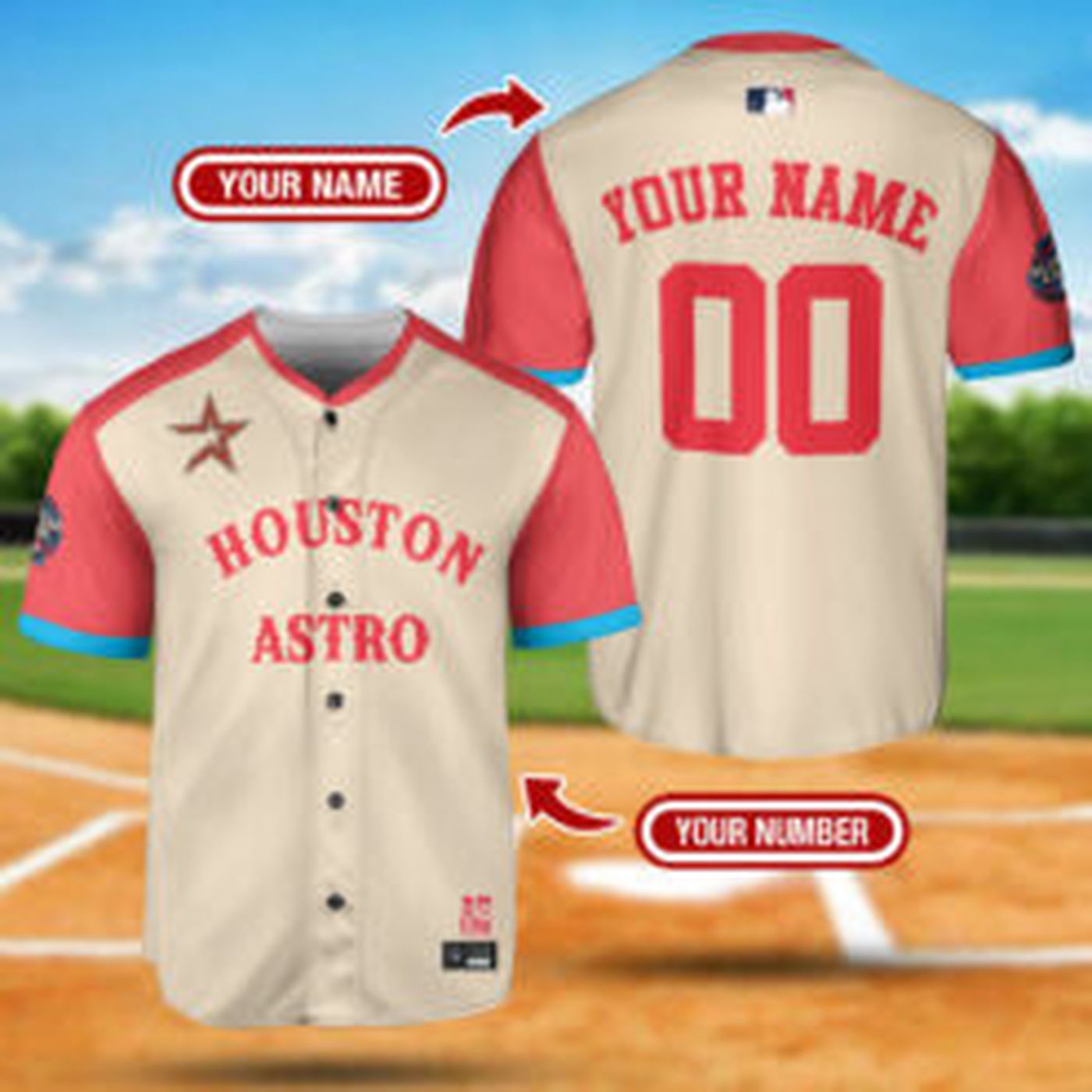 Stylish Blue Pink Gradient MLB Baseball Jersey - Team MLB Collection - Gift for Men Women - lylyprint.com