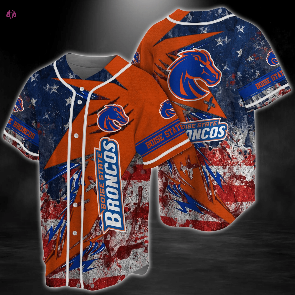 Boise State Broncos NCAA Baseball Jersey Shirt US Flag FVJ - Aopprinter