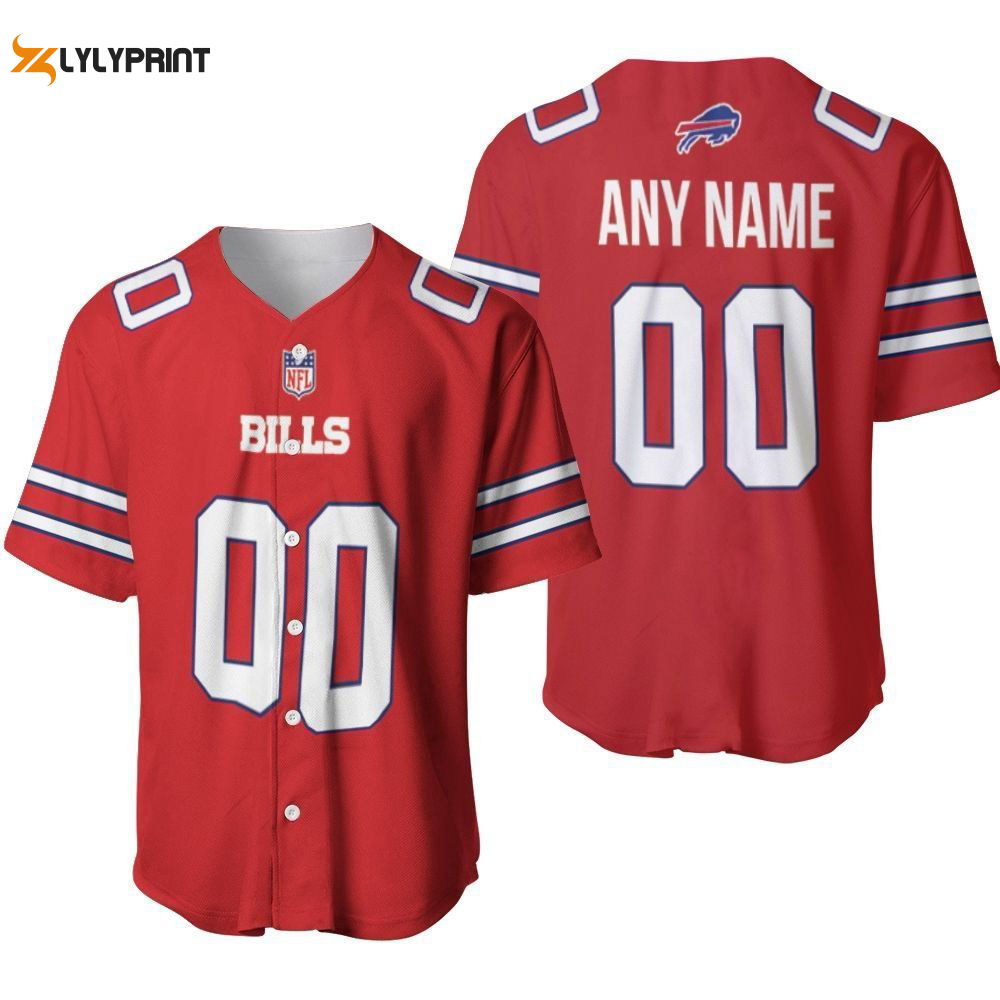 Buffalo Bills American Football Red Color Rush Jersey Style Custom Gift For Bills Fans Baseball Jersey Gifts for Fans - lylyprint.com