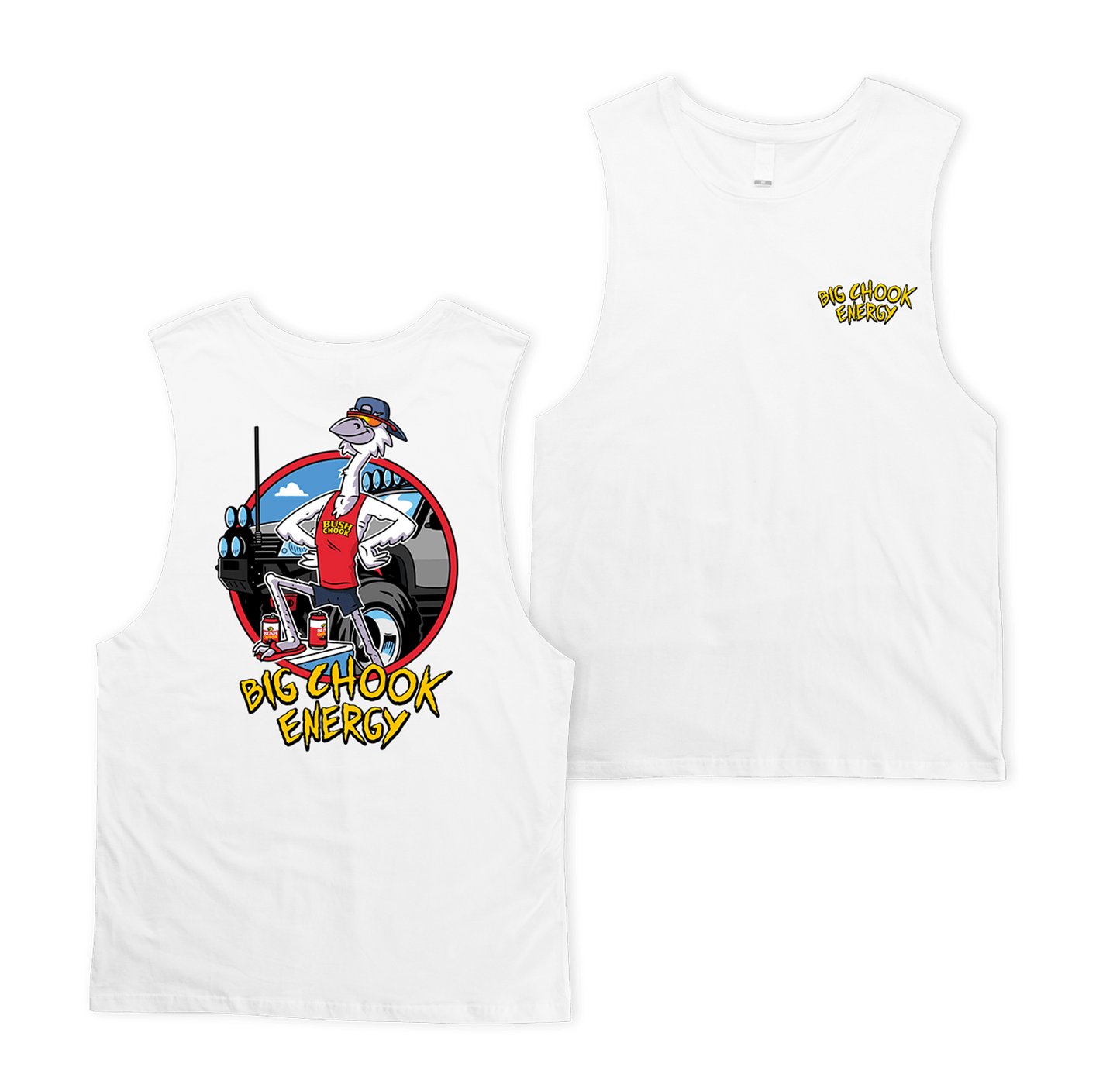 Big Chook Energy Muscle Tee White