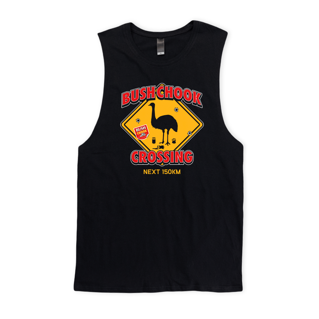 Chook Crossing Muscle Tee Black