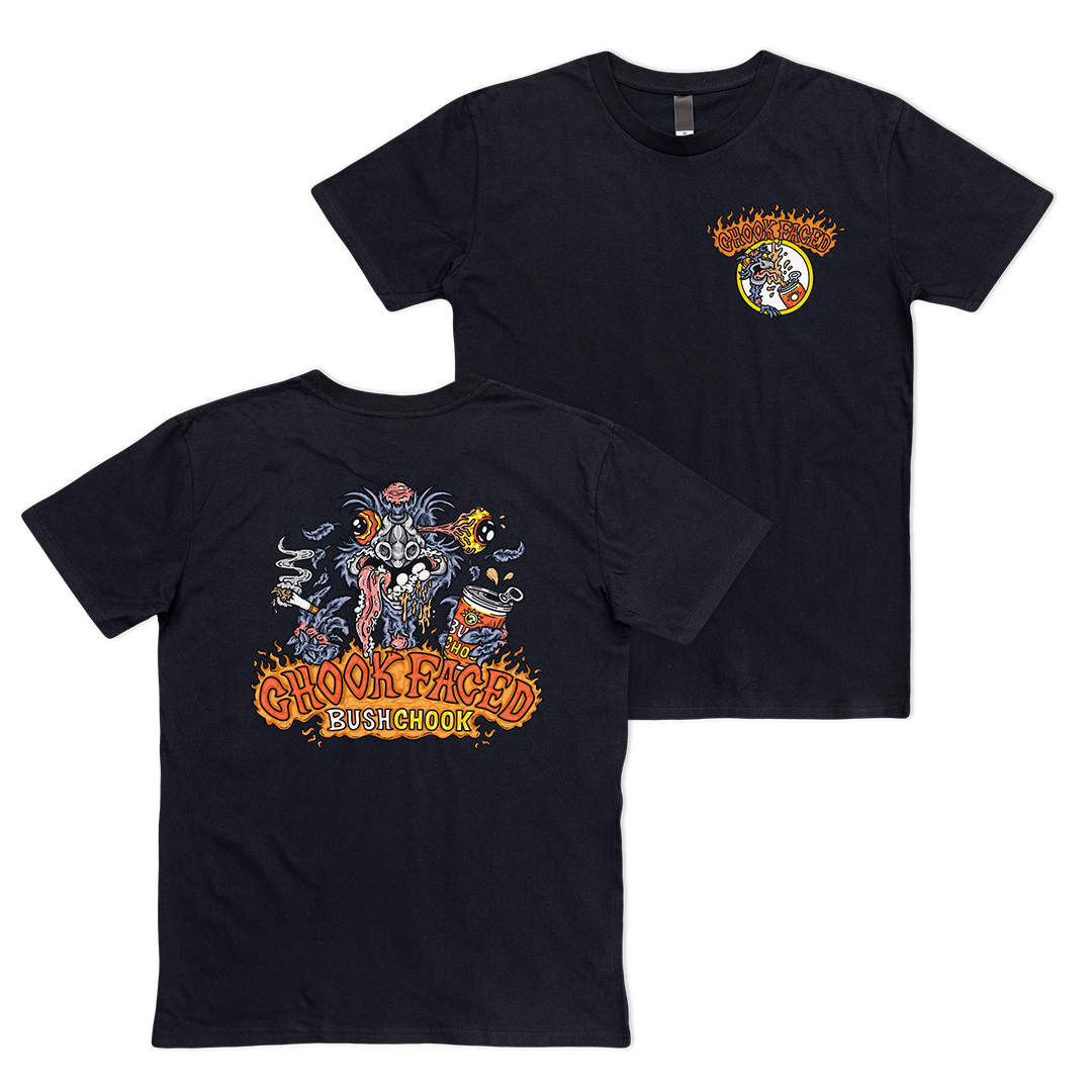 Chook Faced Tee Black