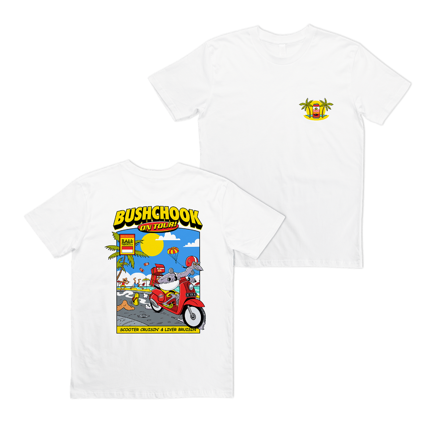 Chooks On Tour: Bali Tee White
