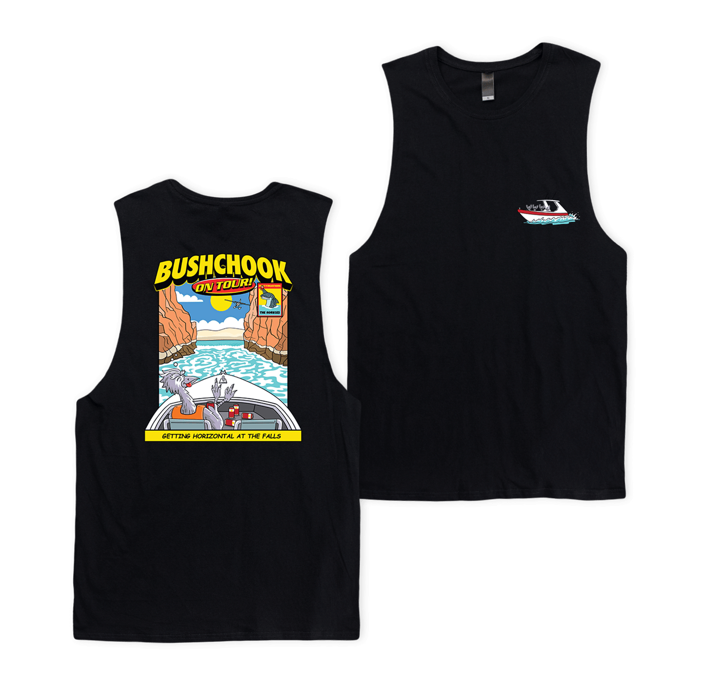 Chooks On Tour: Horizontal Falls Muscle Tee Black