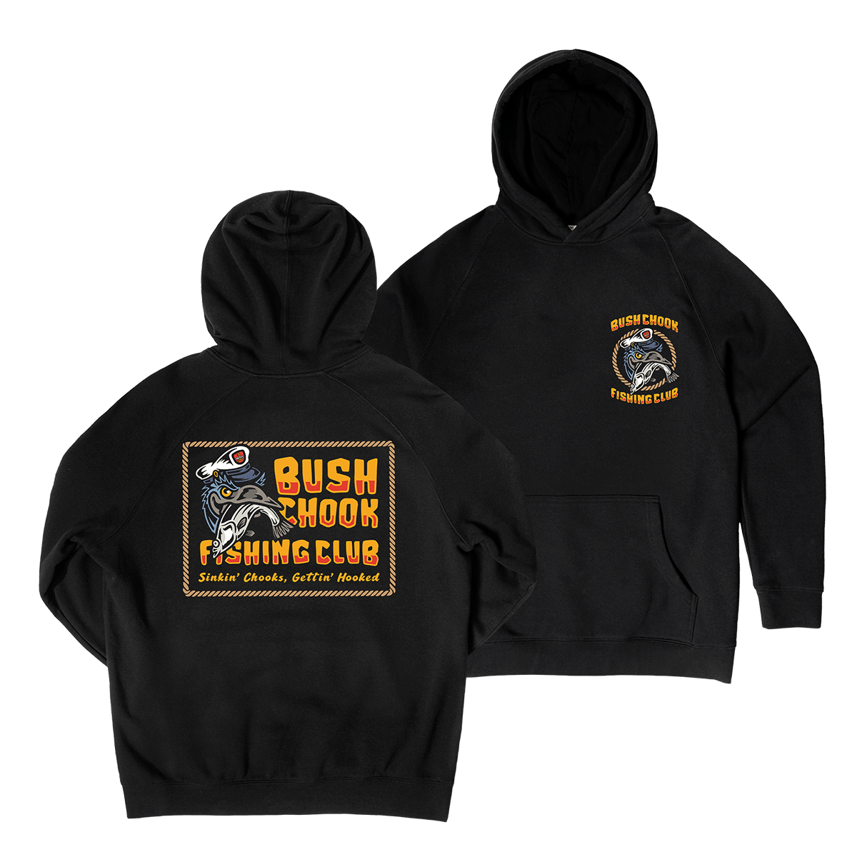 Fishing Club Hoodie Black