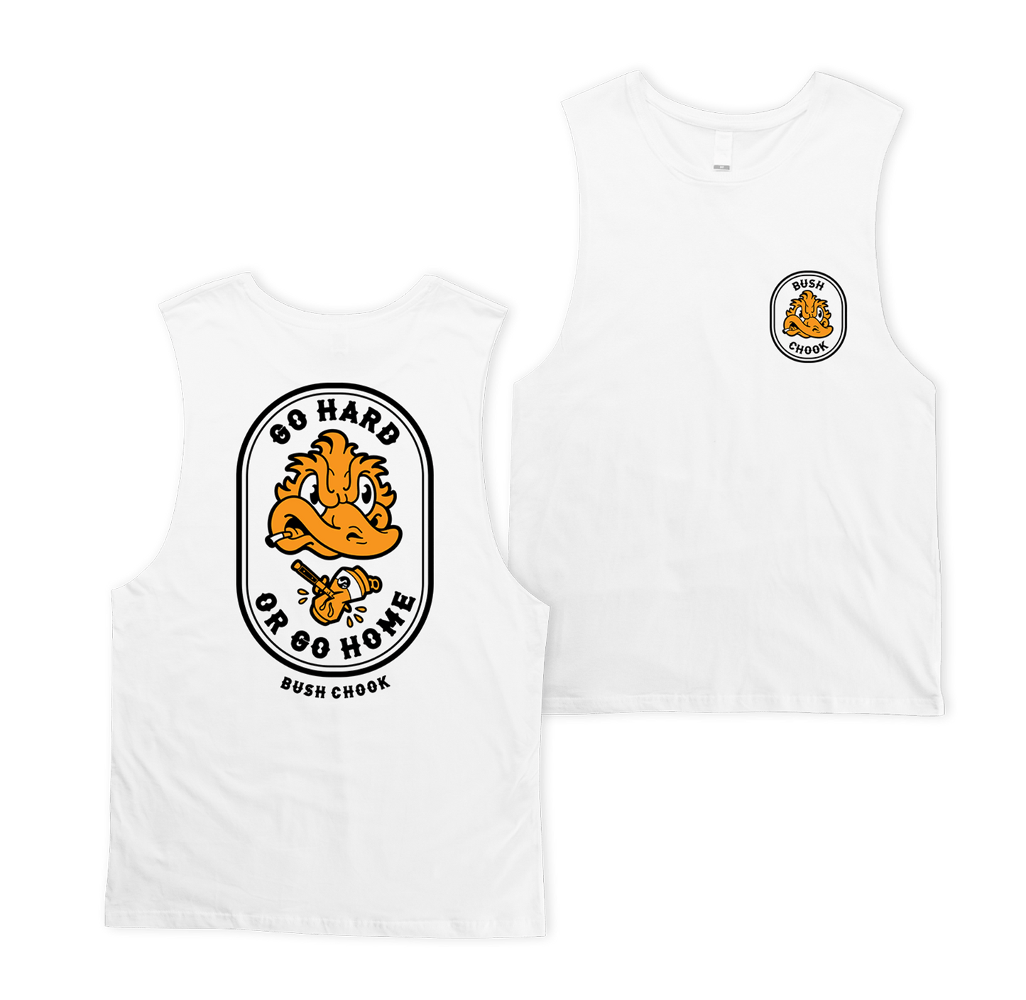Go Hard or Go Home Muscle Tee White