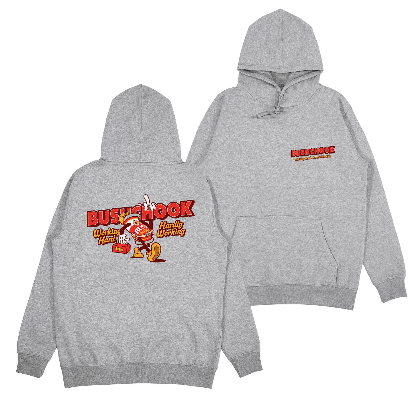 Hardly Working Hoodie Grey