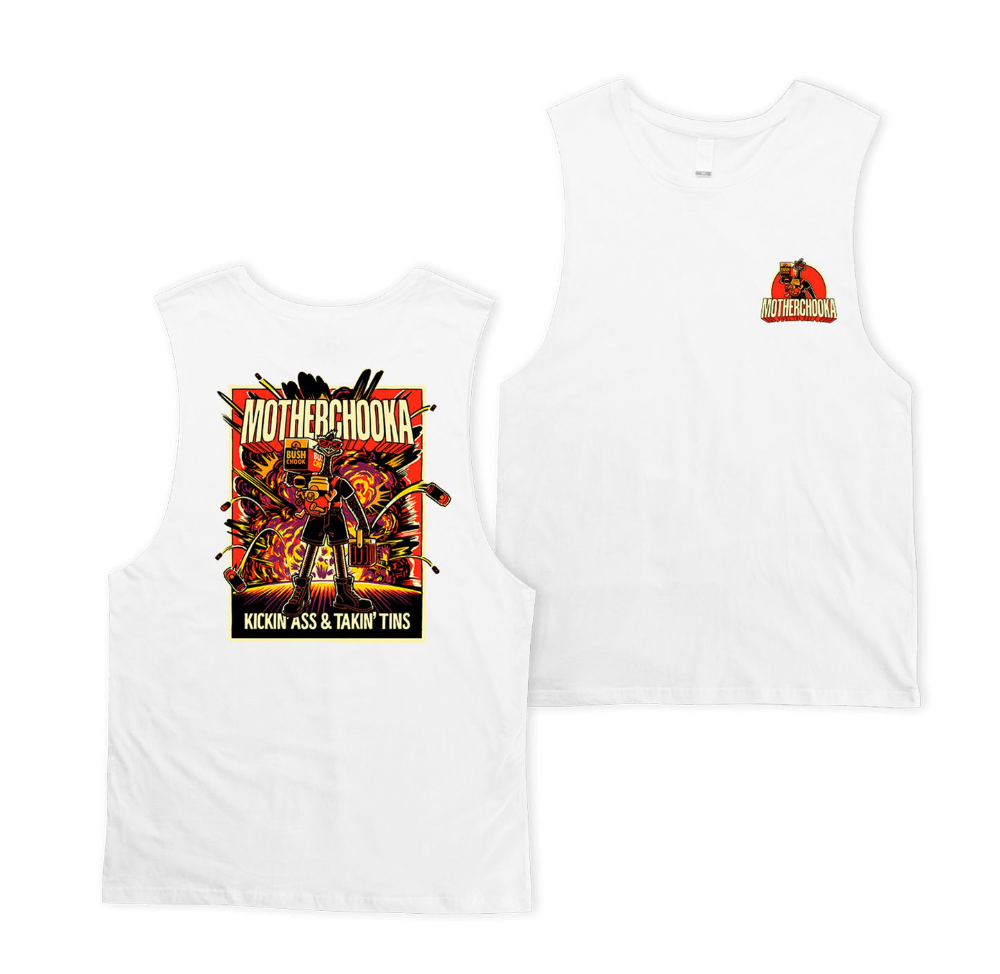 Motherchooka Muscle Tee White