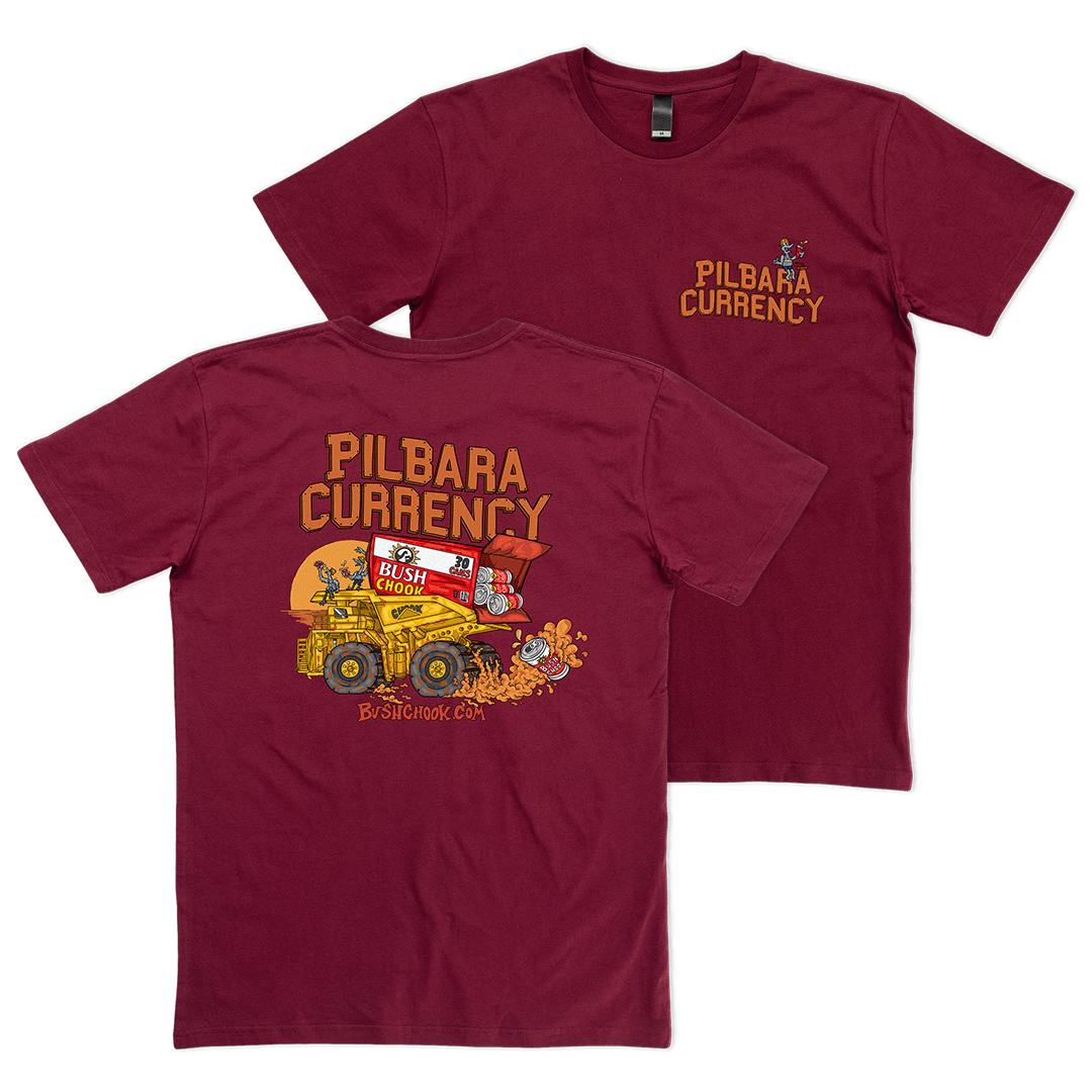 Pilbara Currency Tee Burgundy