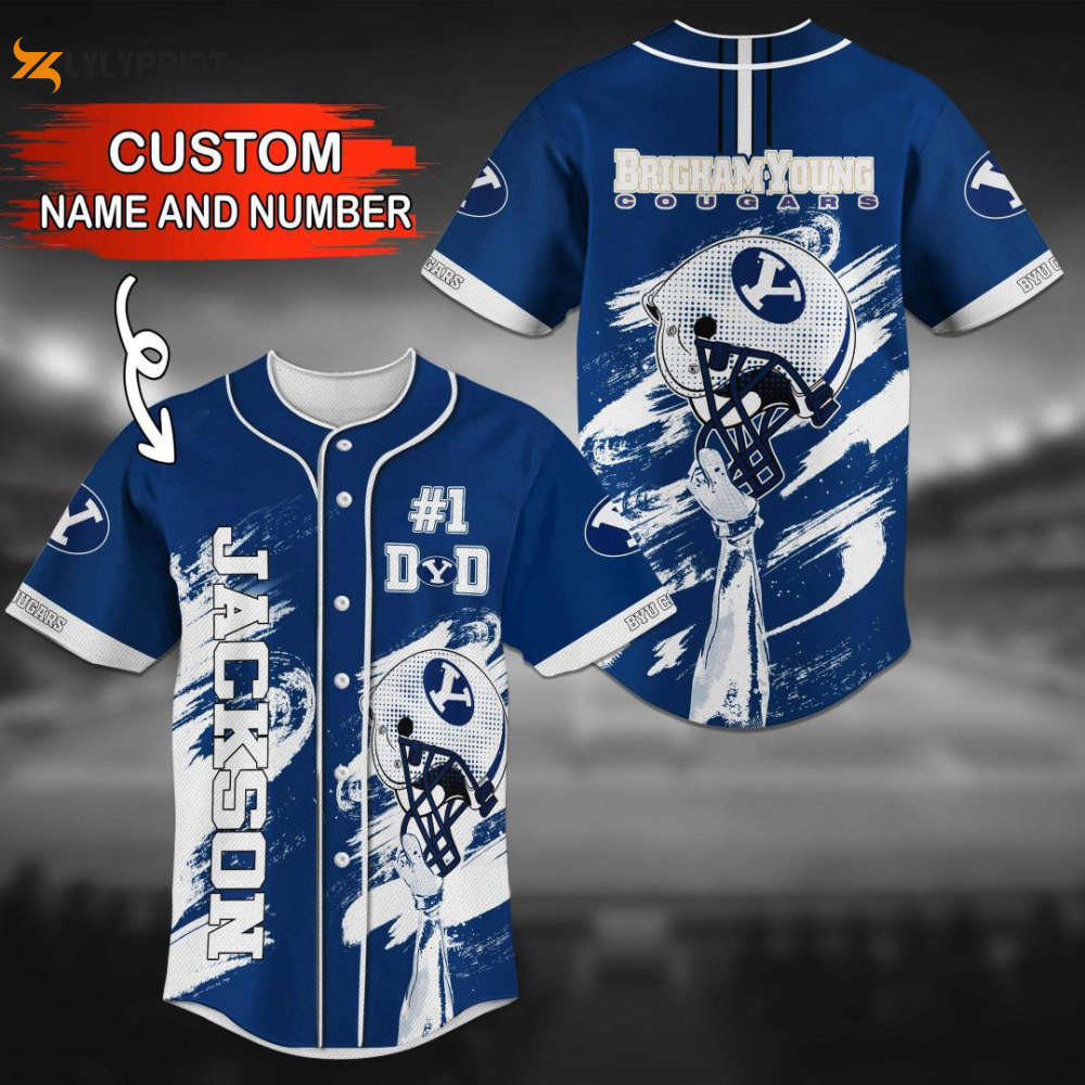 BYU Cougars Personalized Baseball Jersey BJ0272 - lylyprint.com
