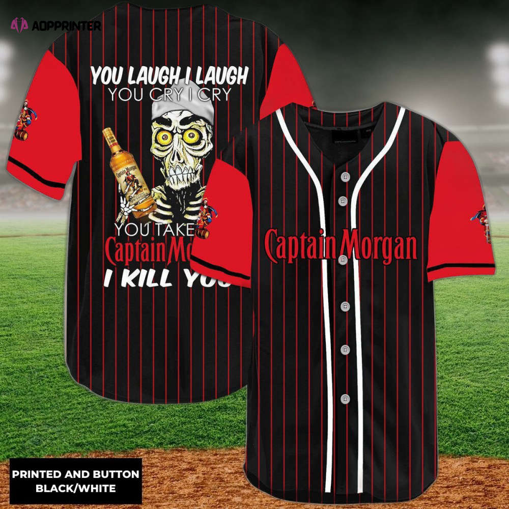 Captain Morgan Baseball Jersey: Laugh Cry and Kill You - Ultimate Fan Gear - Aopprinter