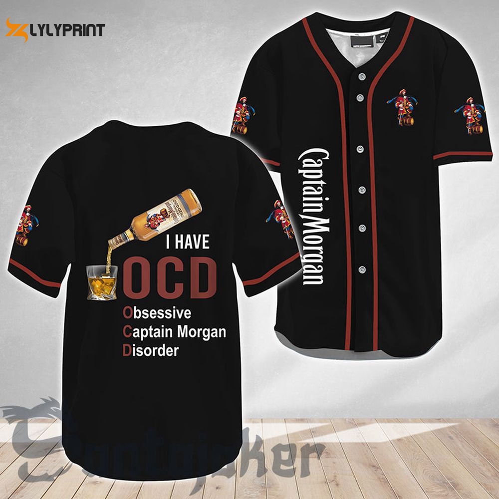 Captain Morgan I Have OCD Baseball Jersey - lylyprint.com