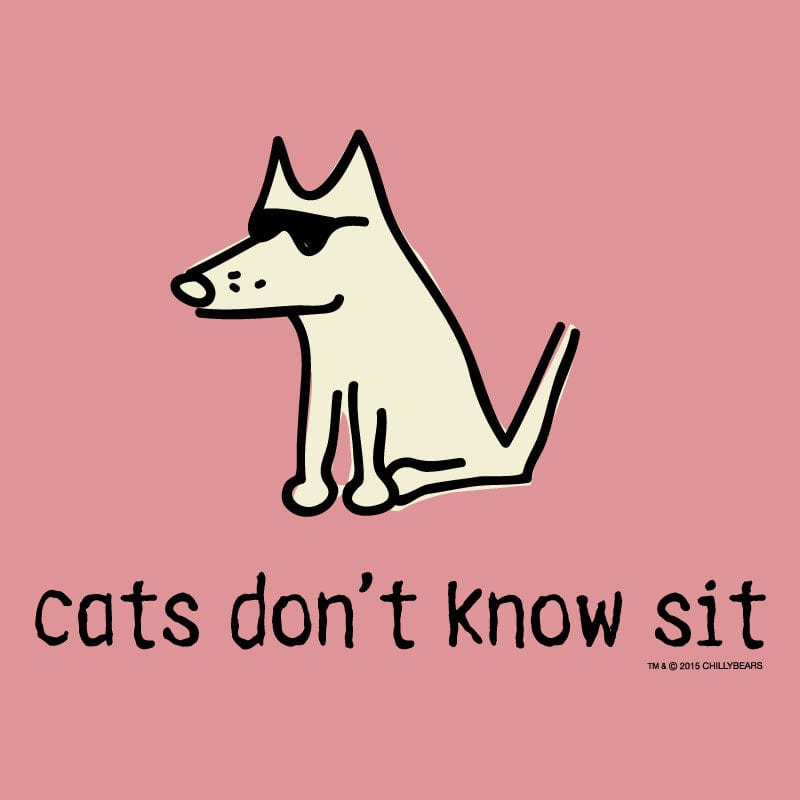 Cats Don't Know Sit - Ladies T-Shirt V-Neck