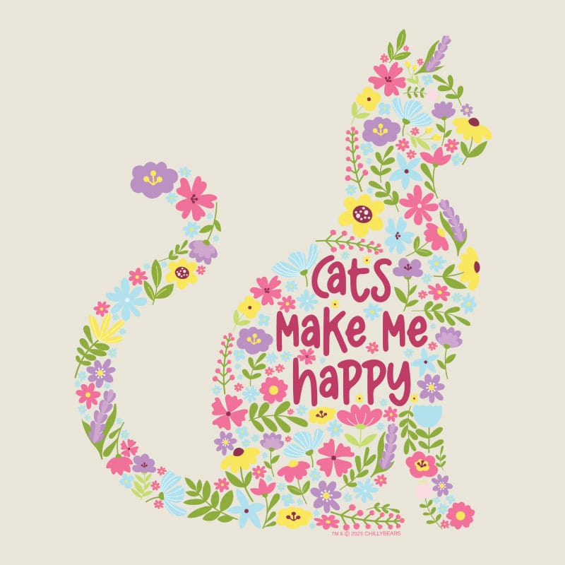 Cats Make Me Happy - Ladies T-Shirt V-Neck