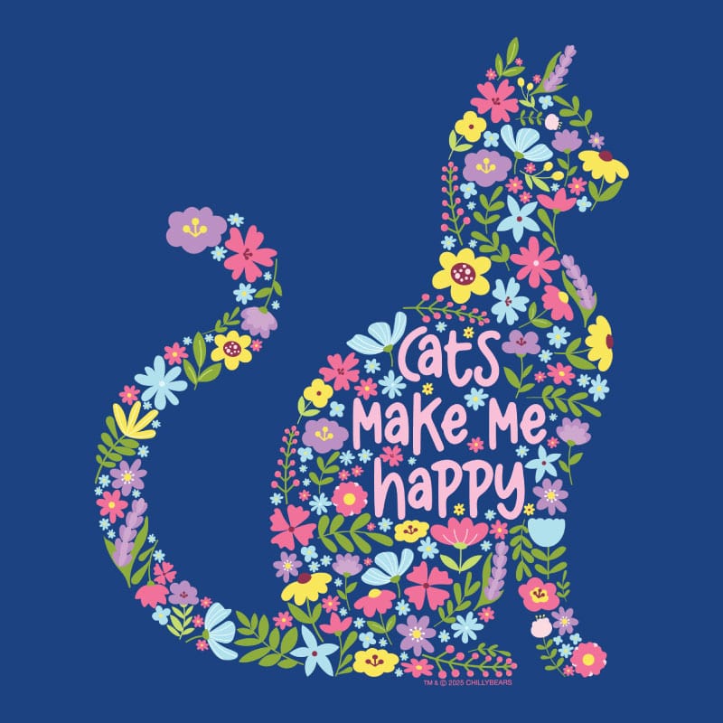 Cats Make Me Happy - Ladies T-Shirt V-Neck