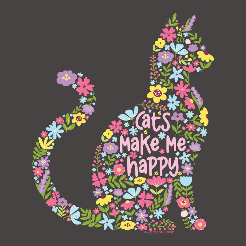 Cats Make Me Happy - Ladies Curvy V-Neck Tee