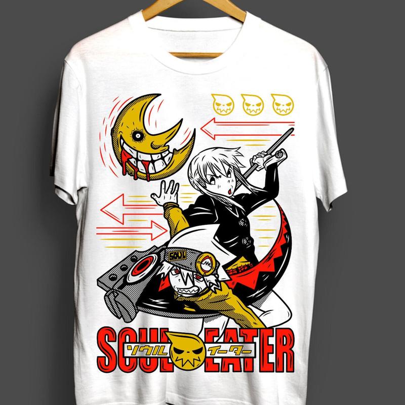 Soul Eater T-Shirt Death the Kid Japanese Anime Manga Black Star Shirt All Size
