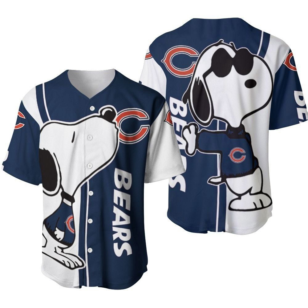 Chicago Bears Snoopy Lover Printed Baseball Jersey Gifts for Fans - lylyprint.com