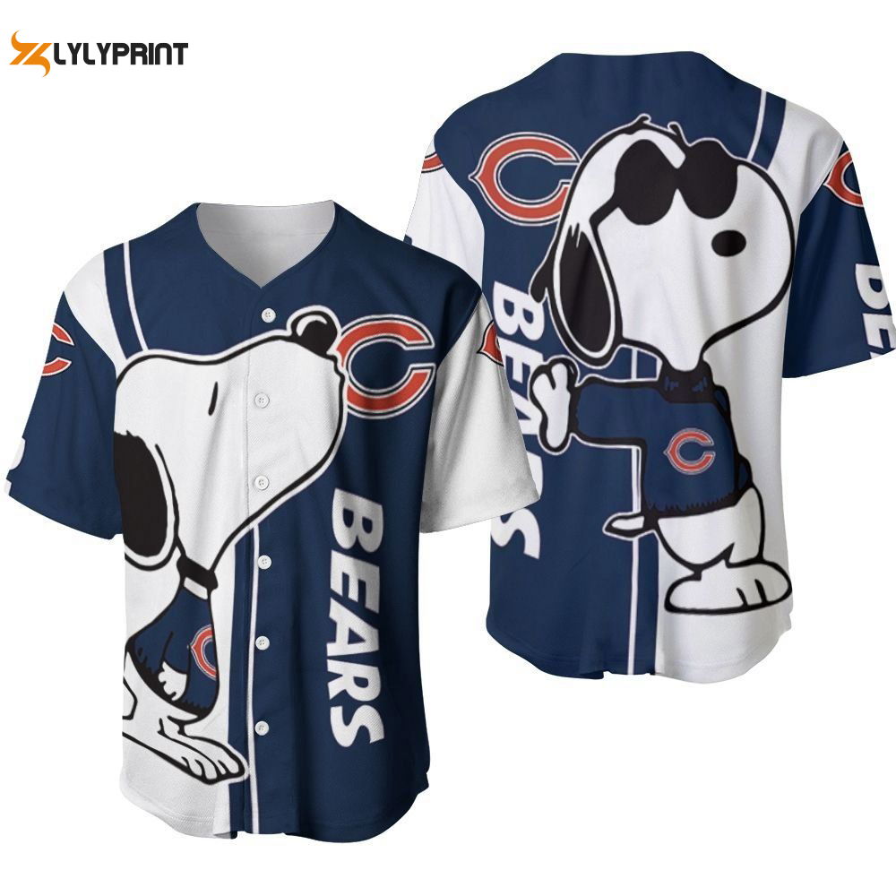 Chicago Bears Snoopy Lover Printed Baseball Jersey Gifts for Fans - lylyprint.com