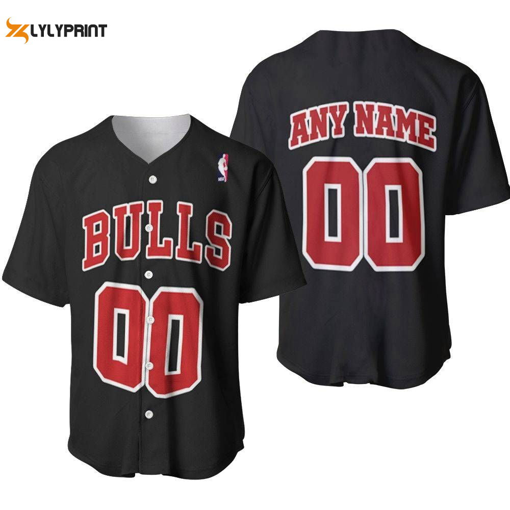 Chicago Bulls Basketball Team Throwback Black Baseball Jersey Gifts for Fans - lylyprint.com