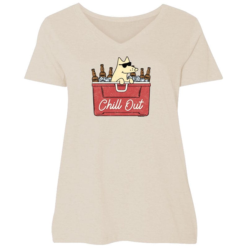 Chill Out - Ladies Curvy V-Neck Tee