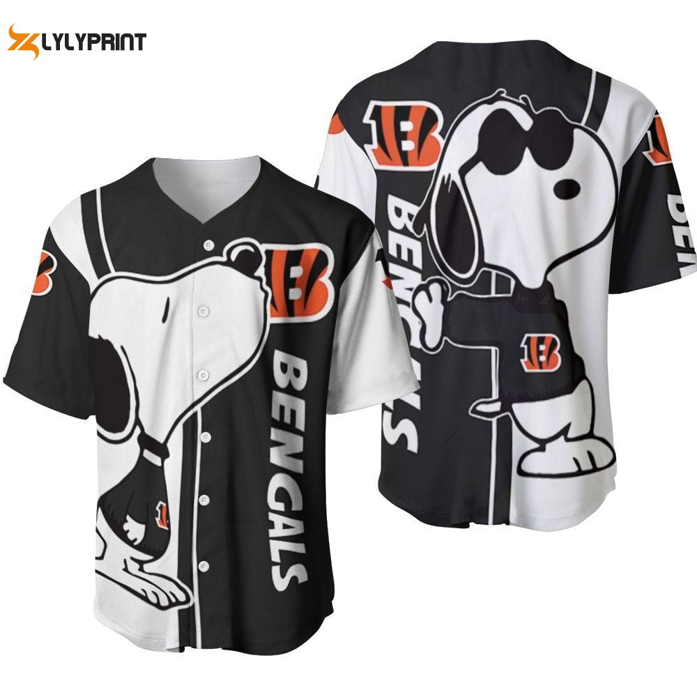 Cincinnati Bengals Snoopy Lover Printed Baseball Jersey Gifts for Fans - lylyprint.com