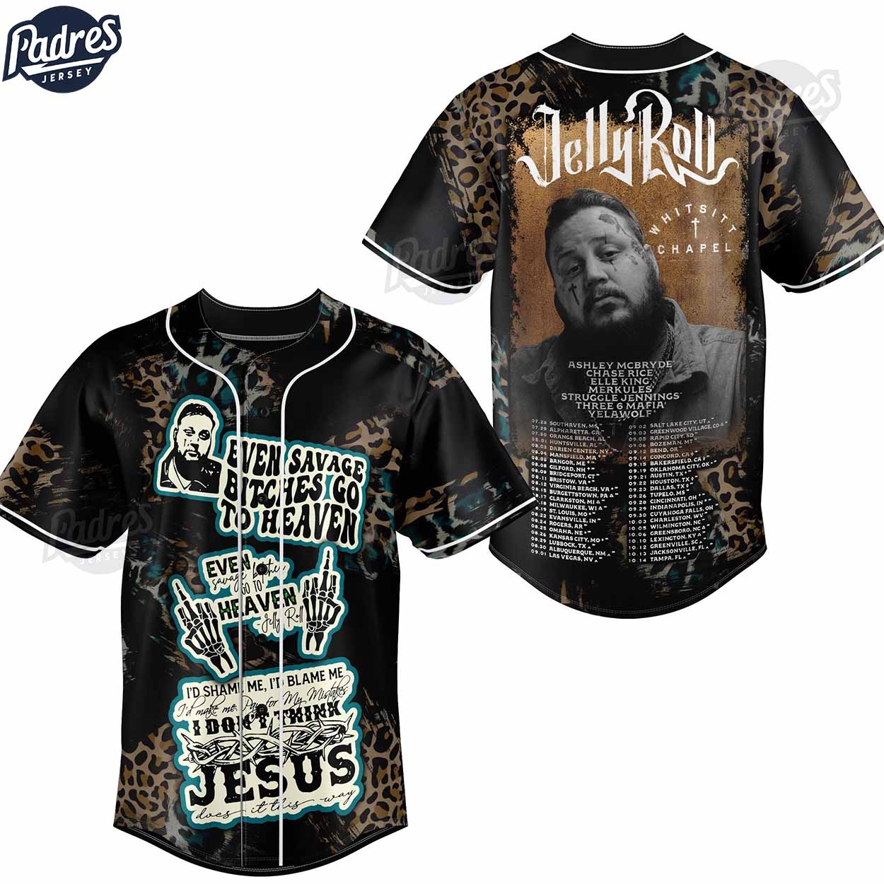 Jelly Roll Whitsitt Chapel Custom Baseball Jersey Style - Padres Jersey Oasis: Elevate Your Baseball Style Game