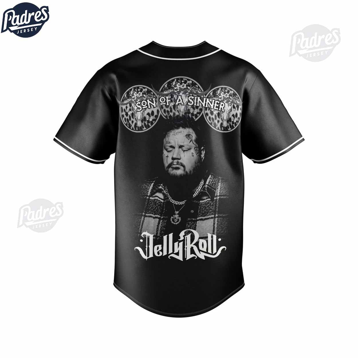 Custom Jelly Roll Son Of A Sinner Black Baseball Jersey Style - Padres Jersey Oasis: Elevate Your Baseball Style Game