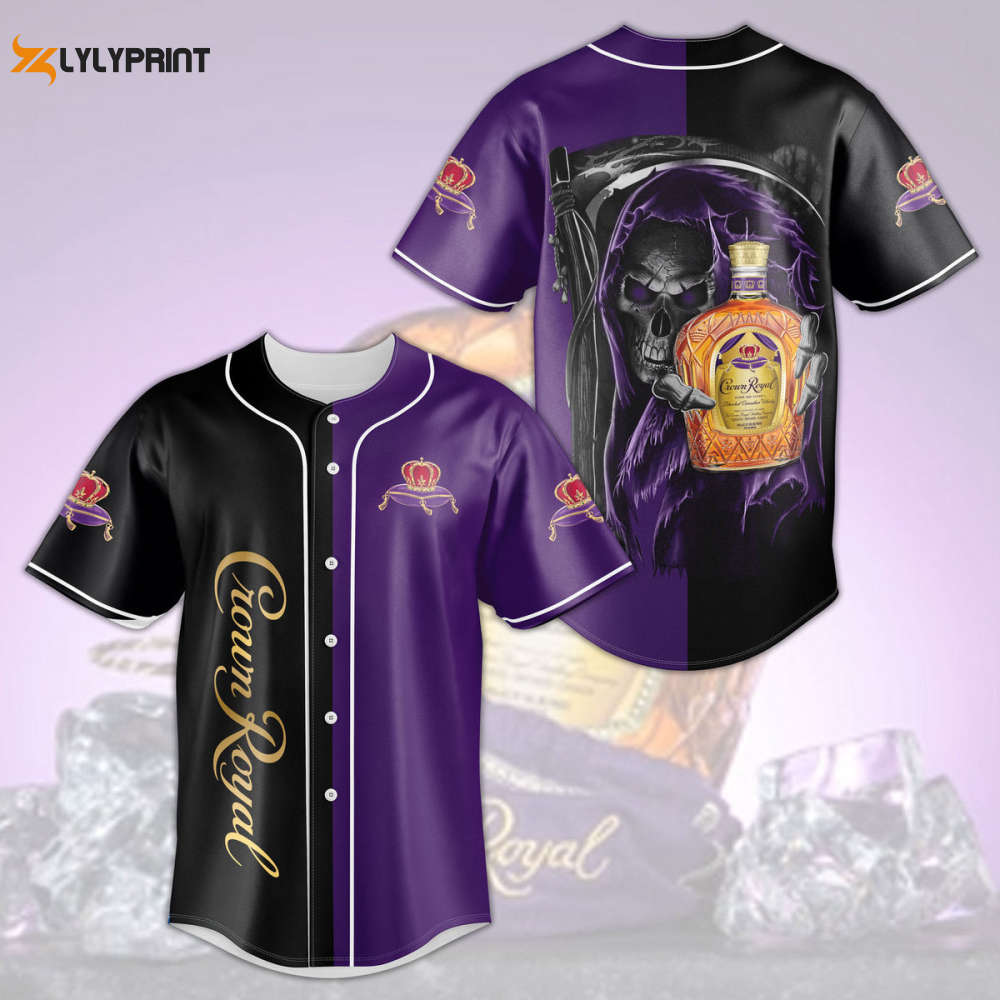 Crown Royal Death All Over Print 3D Unisex Baseball Jersey Purple - lylyprint.com