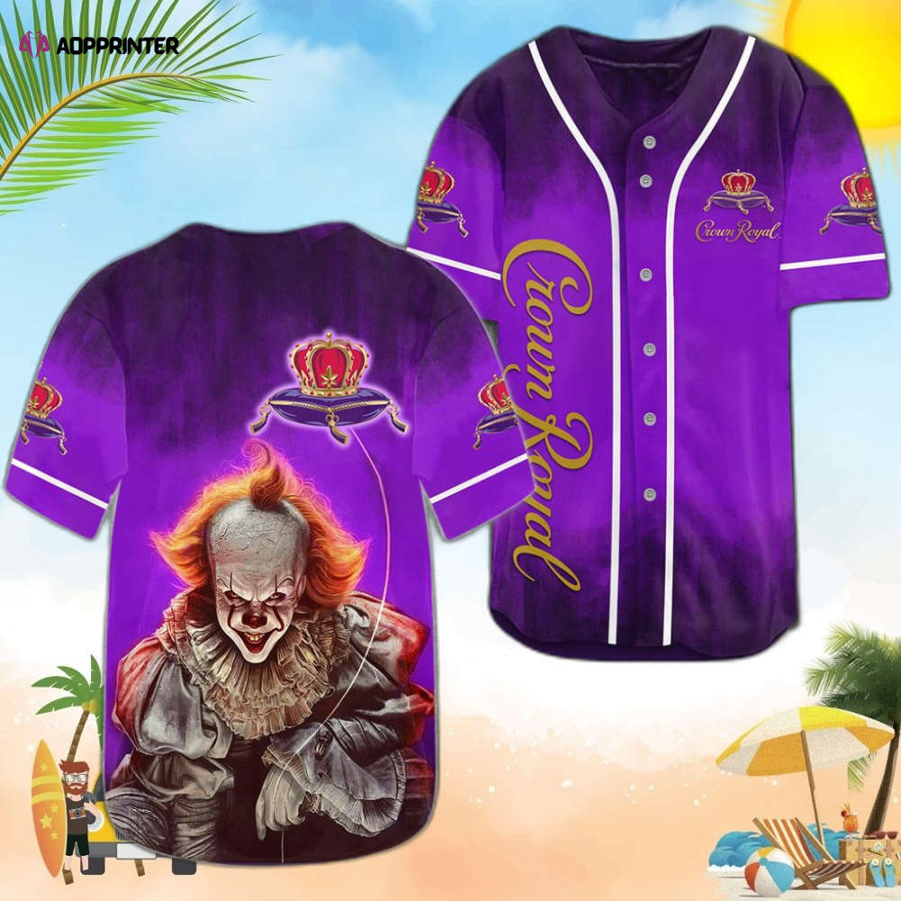 Crown Royal Horror Clown It Baseball Jersey - Aopprinter