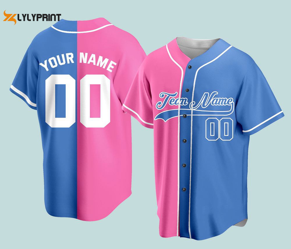 Custom 2 Colors Jersey Personalization Split Baseball Jersey - lylyprint.com