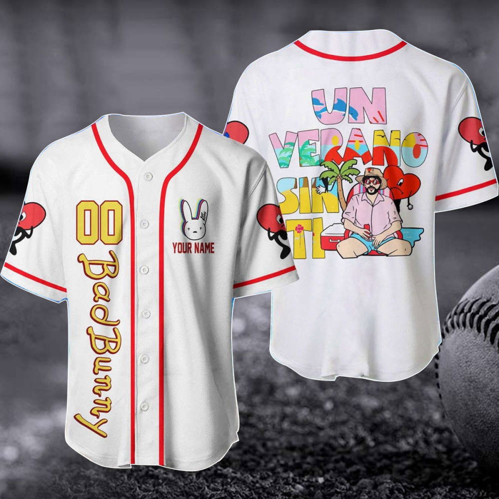 Custom Bad Bunny Baseball Jersey - Un Verano Sin Ti 3D Shirt: Puerto Rico Music Baseball Gift - Aopprinter