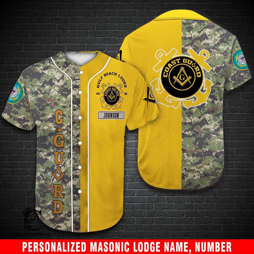 Custom Coast Guard Freemasonry Baseball Jersey – Personalized & Stylish - Aopprinter