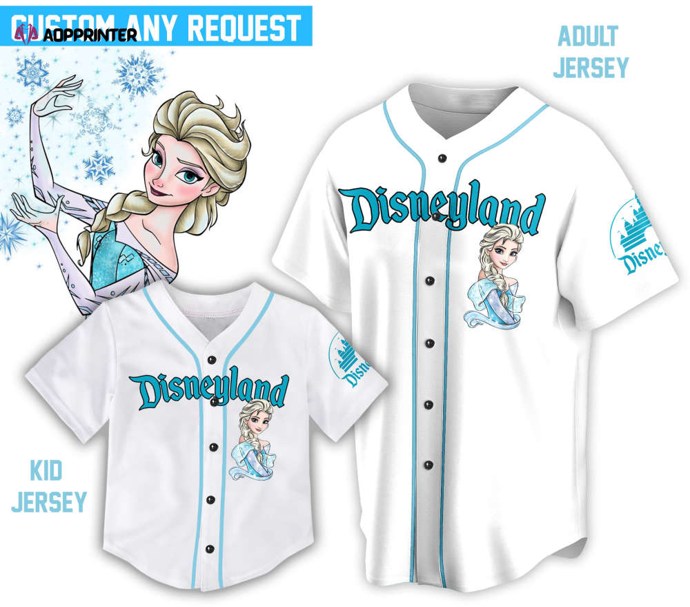 Custom Ddisney Princess Elsa Game Day Baseball Jersey Ddisney Frozen Elsa Baseball Outfit For Baseball Fan Player Baseball Girl Women Lover - Aopprinter