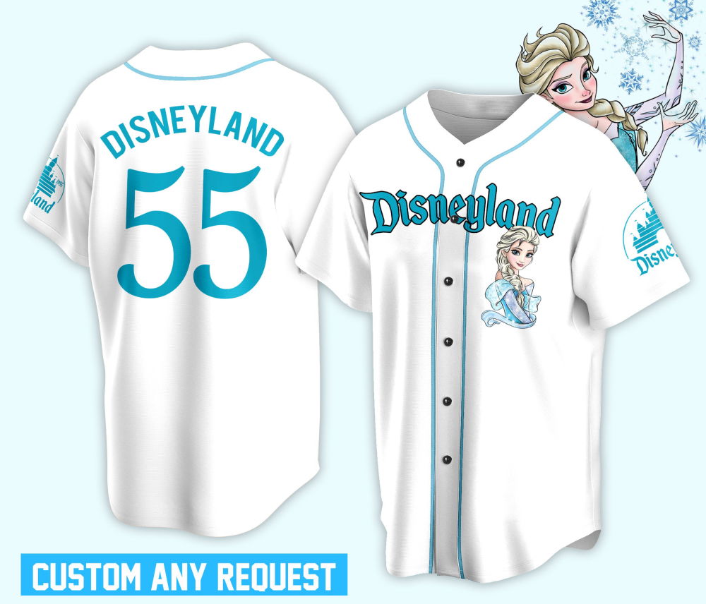 Custom Ddisney Princess Elsa Game Day Baseball Jersey Ddisney Frozen Elsa Baseball Outfit For Baseball Fan Player Baseball Girl Women Lover - Aopprinter