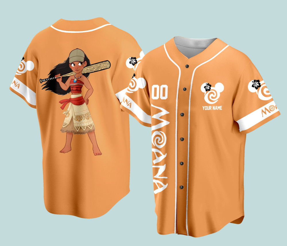 Custom Ddisney Princess Moana Game Day Baseball Jersey Ddisney Moana Baseball Outfit For Baseball Fan Player Baseball Girl Women Lover - Aopprinter