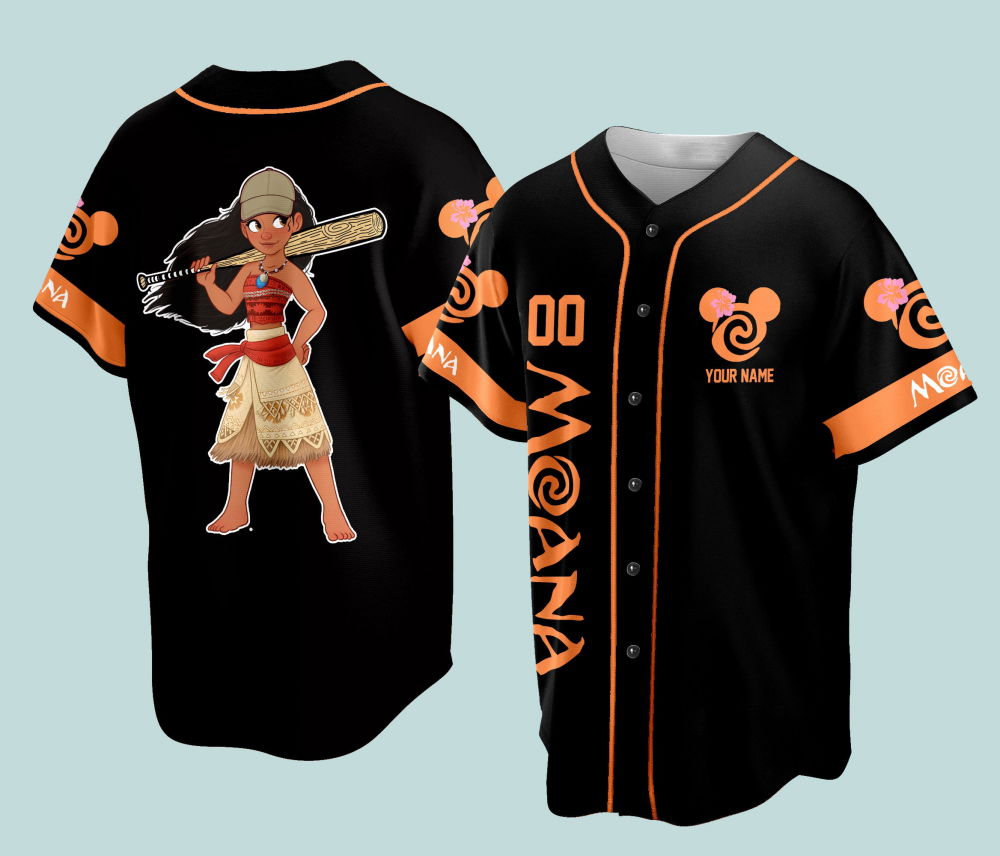 Custom Ddisney Princess Moana Game Day Baseball Jersey Ddisney Moana Baseball Outfit For Baseball Fan Player Baseball Girl Women Lover - Aopprinter
