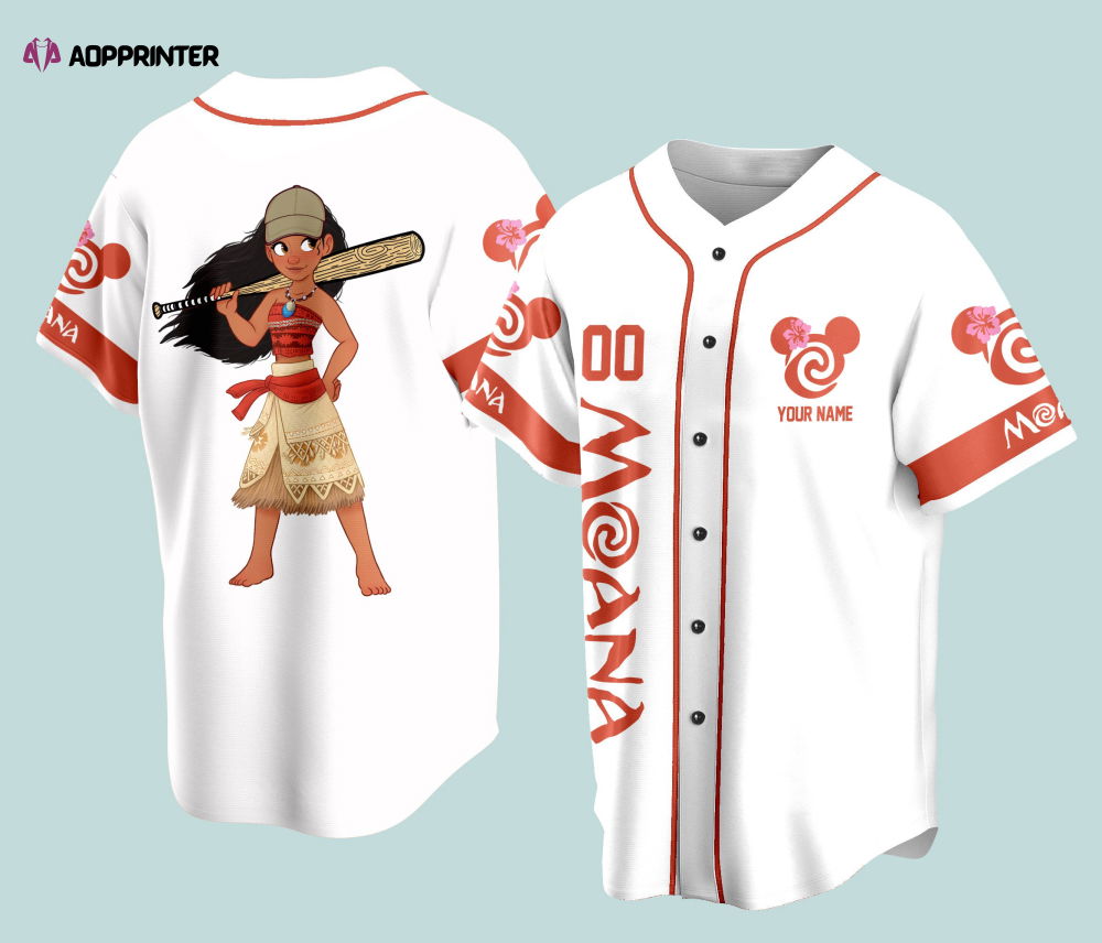 Custom Ddisney Princess Moana Game Day Baseball Jersey Ddisney Moana Baseball Outfit For Baseball Fan Player Baseball Girl Women Lover - Aopprinter